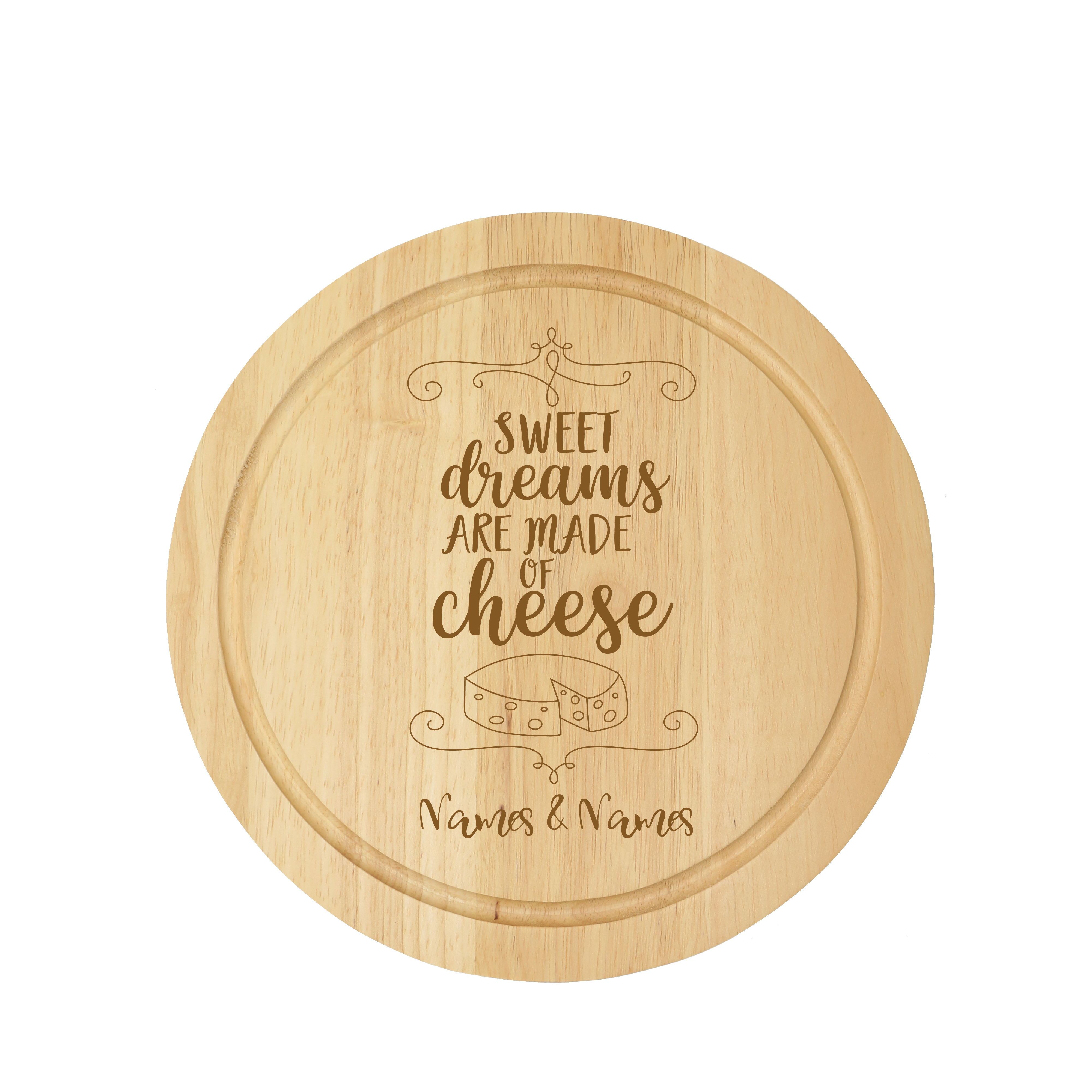 Made of Cheese Personalised Wooden Engraved Cheese Board Set